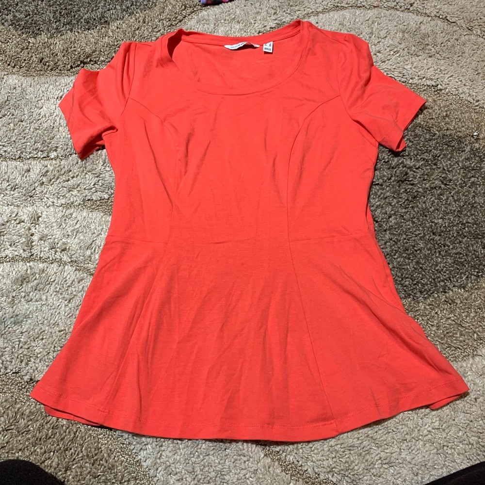Issac mizrahi orange shirt